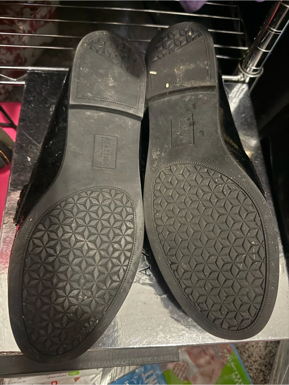 Kenneth Cole Reaction Black Patent Leather Bit Loafers